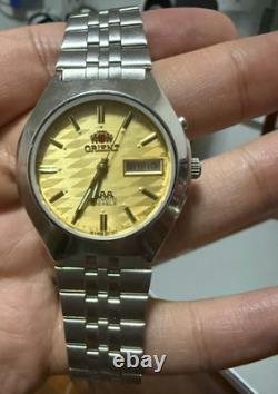 Orient AAA Gold Automatic Watch NOS 21 Jewels Japan Day Date Vintage Rare
