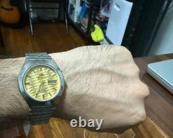 Orient AAA Gold Automatic Watch NOS 21 Jewels Japan Day Date Vintage Rare