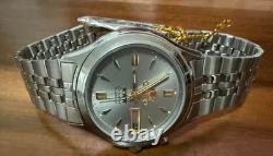 Orient Crystal 21 Jewels Automatic Watch NOS Silver Dial Day Date Vintage