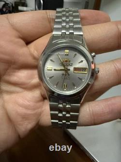 Orient Crystal 21 Jewels Automatic Watch NOS Silver Dial Day Date Vintage