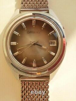 Orient cal. 46741 automatic steel Japan men's new old stock vintage wrist watch