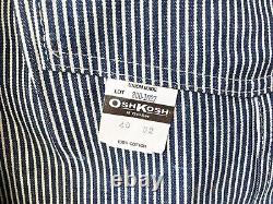 Oshkosh B'Gosh Hickory Stripe Bib Overalls Union Made NEW Old Stock Mens 40 x 32