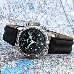 POLJOT 3133 Buran Fliegerchronograph russische mechanische Uhr NOS Edelstahl
