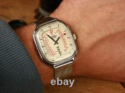 Pulsometer Ex Rare OLD stock Russian USSR medical wrist watch Slawa Slava NOS