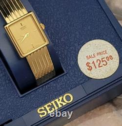 Qm8 Perfect Nos Champagne Gold Dial Seiko Ladies Dress Gorgeous Watch Box Papers