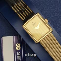 Qm8 Perfect Nos Champagne Gold Dial Seiko Ladies Dress Gorgeous Watch Box Papers