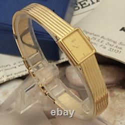Qm8 Perfect Nos Champagne Gold Dial Seiko Ladies Dress Gorgeous Watch Box Papers