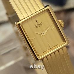 Qm8 Perfect Nos Champagne Gold Dial Seiko Ladies Dress Gorgeous Watch Box Papers