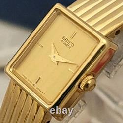 Qm8 Perfect Nos Champagne Gold Dial Seiko Ladies Dress Gorgeous Watch Box Papers