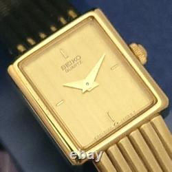 Qm8 Perfect Nos Champagne Gold Dial Seiko Ladies Dress Gorgeous Watch Box Papers