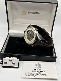 RARE Hamilton Power World Time Calendar Ref. 898416 Men's Quartz Watch NOS