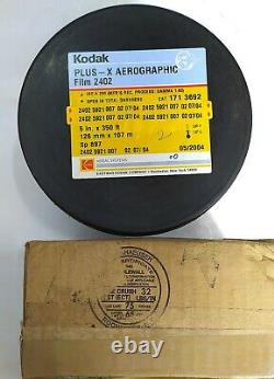 RARE KODAK PLUS X 2402 AEROGRAPHIC 5 Inch 350FT (NOS) ISO A 200 FILM EXP 2004