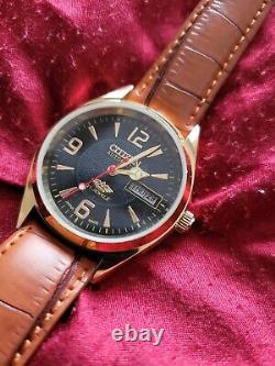 RARE NEW Old Stock Vintage Citizen Day Date'Gent' Men's Leather Watch