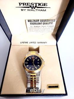 RARE NEW Old Stock Waltham Prestige Men's Watch New Battery Full Set