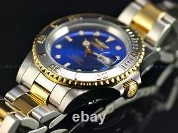 RARE NOS Invicta Mens 1st Gen. Miyota Automatic 40mm Pro Diver 23K GP Blue Watch