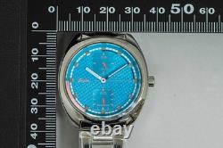 RARE! NOS SEIKO ALBA Fusion VD77-KHF0 AFSK402 Qz Small Second Blue 36mm Men's