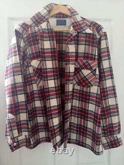 RARE New Old Stock Vtg Original 60s PENDLETON 100% Virgin Wool Plaid BOARD SHIRT