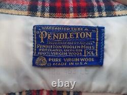 RARE New Old Stock Vtg Original 60s PENDLETON 100% Virgin Wool Plaid BOARD SHIRT