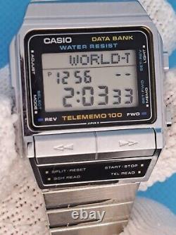 RARE SHAPE CASIO VINTAGE DIGITAL WATCH NOS DBX-110 696 DATABANK 1998 RETRO 90s