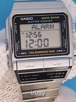 RARE SHAPE CASIO VINTAGE DIGITAL WATCH NOS DBX-110 696 DATABANK 1998 RETRO 90s