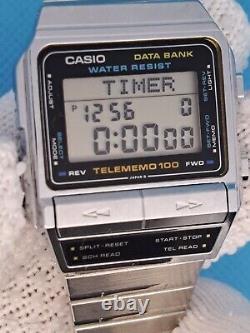 RARE SHAPE CASIO VINTAGE DIGITAL WATCH NOS DBX-110 696 DATABANK 1998 RETRO 90s