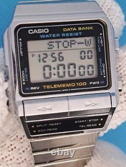 RARE SHAPE CASIO VINTAGE DIGITAL WATCH NOS DBX-110 696 DATABANK 1998 RETRO 90s