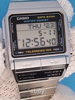 RARE SHAPE CASIO VINTAGE DIGITAL WATCH NOS DBX-110 696 DATABANK 1998 RETRO 90s