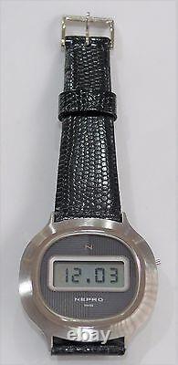 RARE VINTAGE NEPRO Quartz Digital WATCH 1970's NEW OLD STOCK NOS SWISS