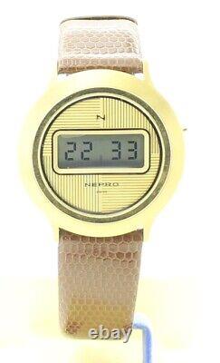 RARE VINTAGE NEPRO Quartz Digital WATCH 1970's NEW OLD STOCK NOS SWISS Brown