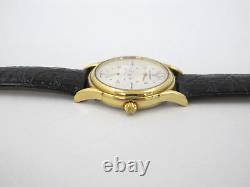 REVUE THOMMEN VINTAGE SALTARELLO MECHANICAL GOLD PLATED WATCH 34mm NEW OLD STOCK