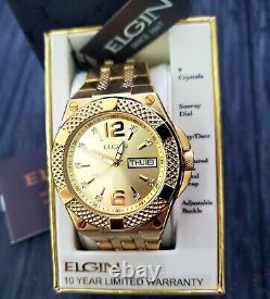 Rare Elgin Lord Diamond Style Dial Dress Watch New Old Stock & Box Papers