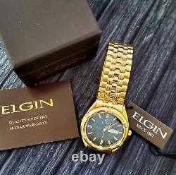 Rare Elgin Lord Real Diamond Dial Dress Watch NOS Box Papers