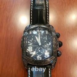 Rare Invicta #2348 Mens Lupah All Pave Black Diamond Bezel Watch 4.4 cts. NOS