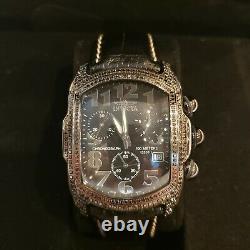 Rare Invicta #2348 Mens Lupah All Pave Black Diamond Bezel Watch 4.4 cts. NOS