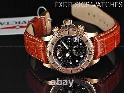 Rare NOS Invicta 40mm Men Sapphire Elite Swiss ETA Chrono 23K Rose Gold IP Watch