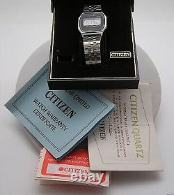 Rare NOS Unworn 1970's Citizen LCD Digital Men's Watch DX-5017 withBox, Paperwork