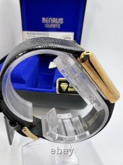 Rare New Old Stock Benrus Legacy Tank Moonphase Genuine Diamond Men's Watch