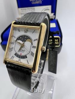 Rare New Old Stock Benrus Legacy Tank Moonphase Genuine Diamond Men's Watch