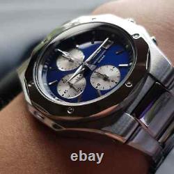 Rare New Old Stock SEIKO Chronograph SND545P1 Blue Dial Royal Oak Watch NOS