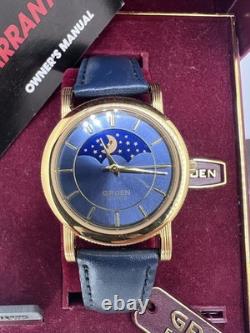 Rare New Old Stock Vintage Gruen Sun Moonphase Men's Watch Quartz Classy Elegant