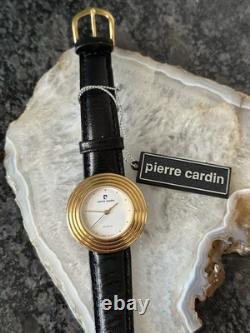 Rare Pierre Cardin UFO/DISCO Gold Watch Mens Leather Strap New Old Stock Vintage