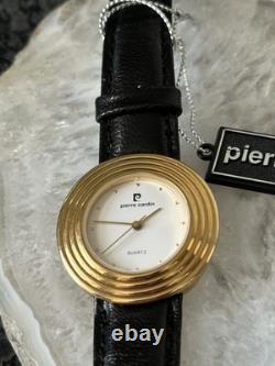 Rare Pierre Cardin UFO/DISCO Gold Watch Mens Leather Strap New Old Stock Vintage