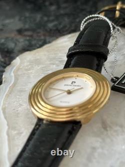Rare Pierre Cardin UFO/DISCO Gold Watch Mens Leather Strap New Old Stock Vintage