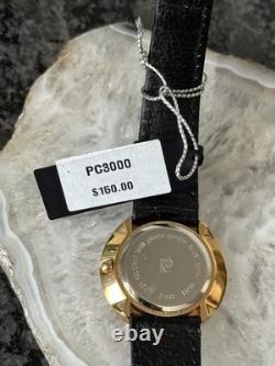 Rare Pierre Cardin UFO/DISCO Gold Watch Mens Leather Strap New Old Stock Vintage