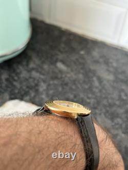 Rare Pierre Cardin UFO/DISCO Gold Watch Mens Leather Strap New Old Stock Vintage