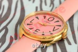 Rare Russian USSR OLD stock wrist watch cal. 2609 Raketa Big ZERO LOVE pink NOS