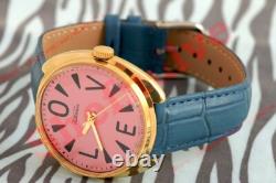 Rare Russian USSR OLD stock wrist watch cal. 2609 Raketa Big ZERO LOVE pink NOS