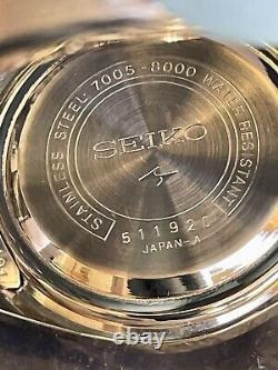 Rare Seiko Watch Automatic Date 7005 8000 17J Japan New Old Stock 1972 Full Set