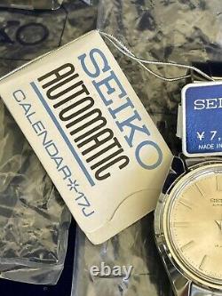 Rare Seiko Watch Automatic Date 7005 8000 17J Japan New Old Stock 1972 Full Set