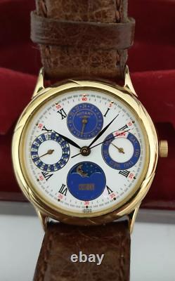 Rotary Roulette Casino Moonphase Vintage Watch 30mm NOS RARE